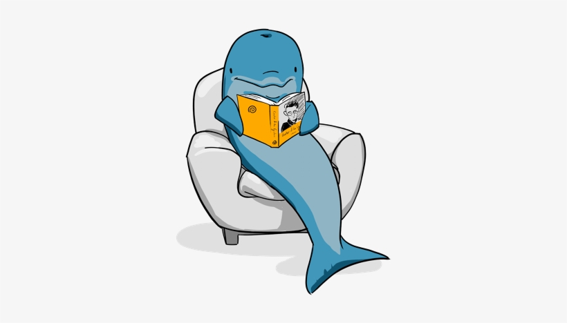 Dolphins Clipart Reading - Dolphin Reading A Book, transparent png #4026813