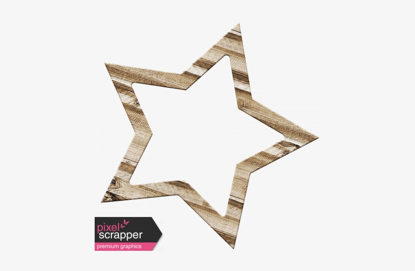 Wood Star Frame - Digital Scrapbooking, transparent png #4026892