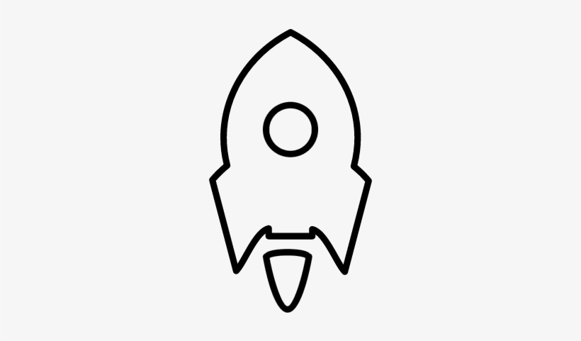 Rocket Ship Variant Small With White Circle Outline - Rocket, transparent png #4026978