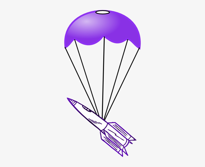 Parachute With Rocket Clip Art - Drawings Of Rockets And Parachutes, transparent png #4027137