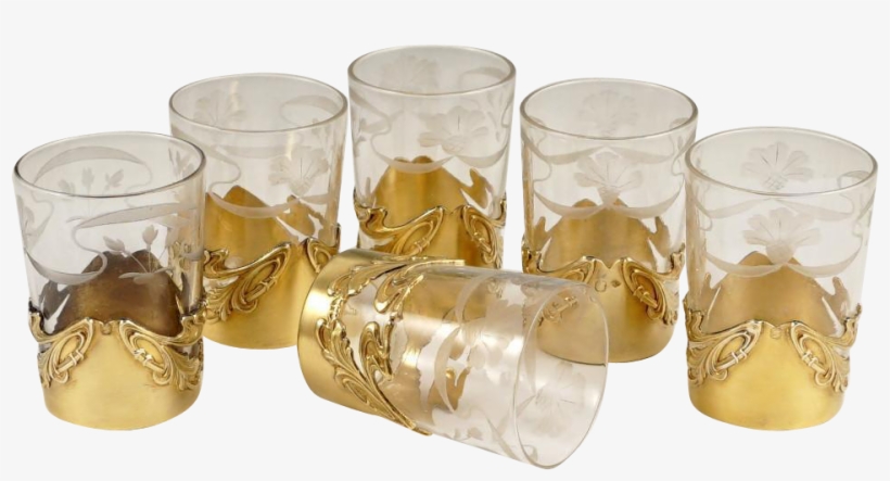 Art Nouveau French Sterling Silver Gilt Vermeil Shot - Shot Glass, transparent png #4027495
