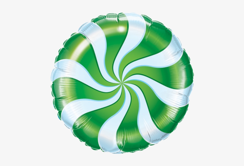 18" Green Candy Swirl Foil Balloon - Candy Cane Swirl, transparent png #4028552