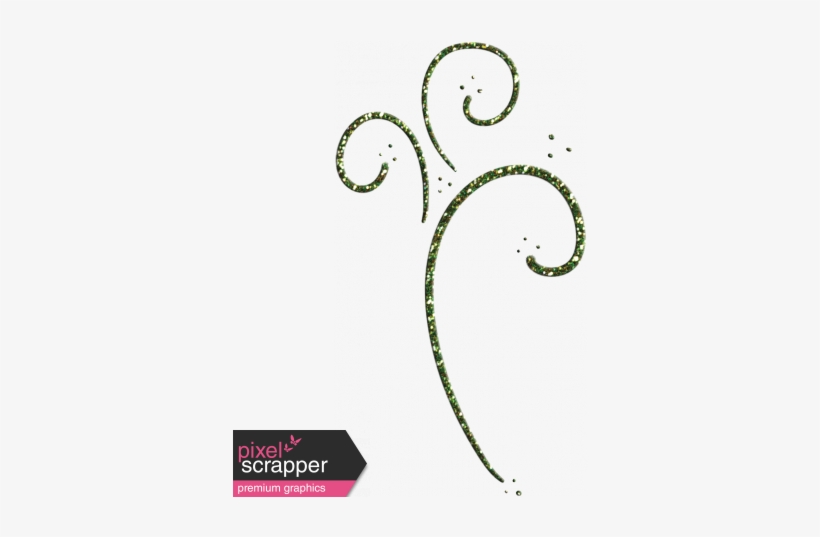 Glitter Swirl Green - Scrapbooking, transparent png #4028604