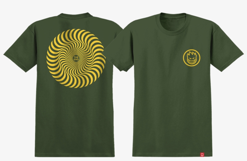 Spitfire Classic Swirl T-shirt Military Green - Spitfire Classic Swirl T-shirt - Military Green/yellow, transparent png #4028752