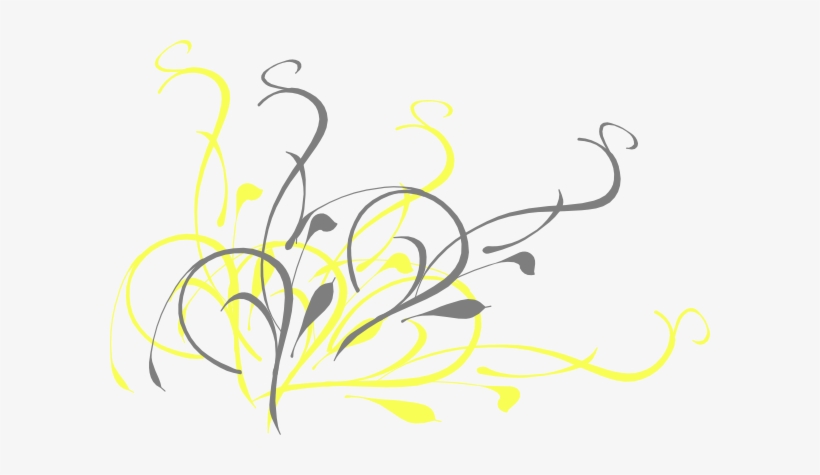 Yellow Swirl Border Png - Vine Clip Art, transparent png #4029269