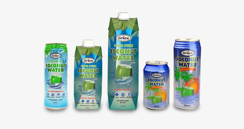 Coconut Water - Grace 100% Pure Coconut Water, transparent png #4029822