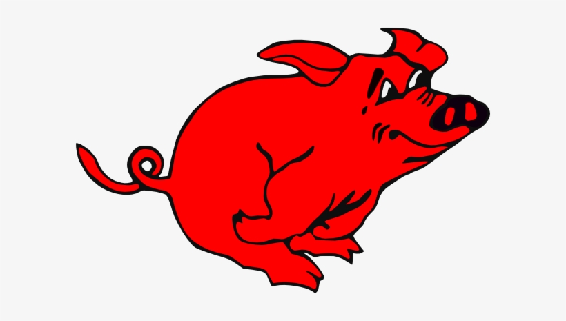 Small - Pig Clip Art Red, transparent png #4031868