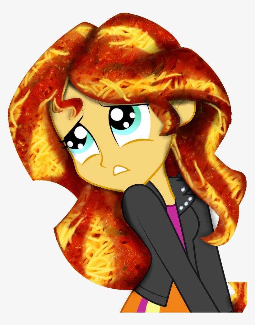 Edit, Equestria Girls, Food, Hair, Pasta, Safe, Simple - Orange And Red My Little Pony, transparent png #4032520