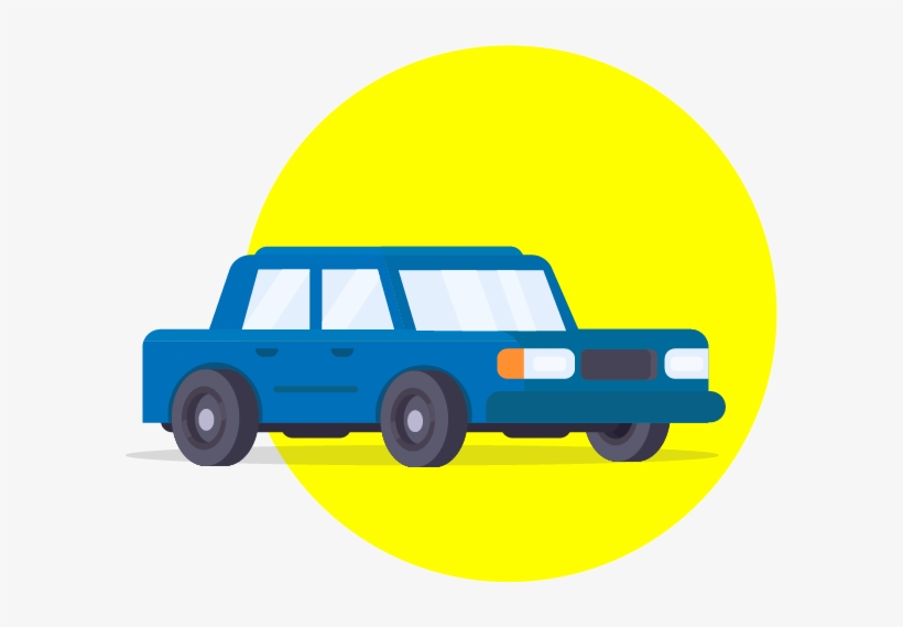 Car Illustration Ux Icon Ui Design Blue And Yellow - Car, transparent png #4032664