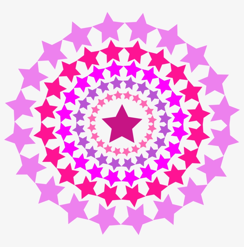 Circle Star Geometry Disk Computer Icons - Circulo De Estrellas Rosas, transparent png #4033382