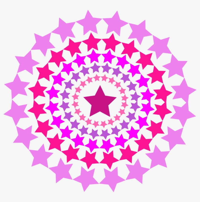 Circle Star Geometry Disk Computer Icons - Circulo De Estrellas Rosas, transparent png #4033382