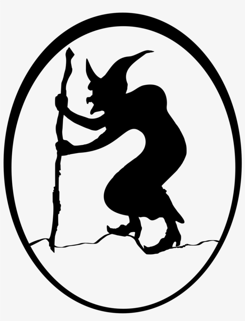 Illustration Of A Witch Silhouette - 5 Equations Where The Difference Is Equal, transparent png #4034917