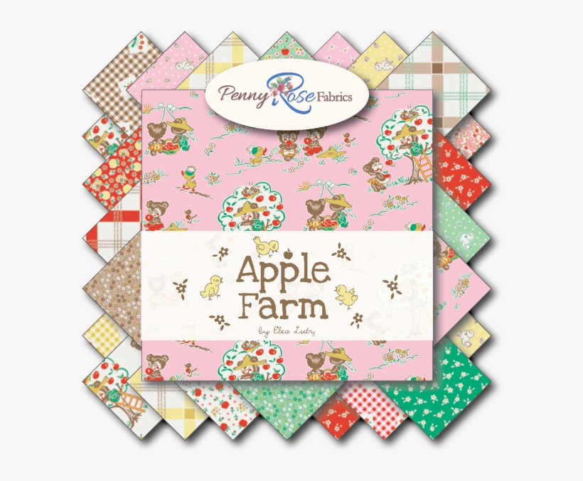 Apple Farm-apple Blossom Red By Elea Lutz For Penny - White Riley Blake Bear Apple Tree Fabric Apple Farm, transparent png #4034968