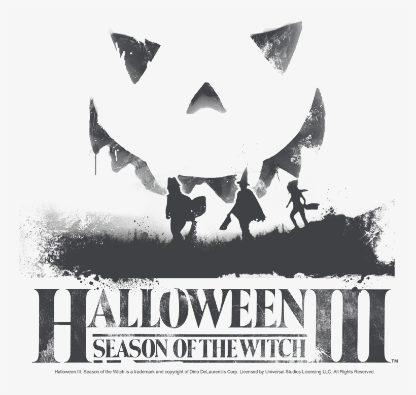 Halloween Silhouette Men's V Neck T Shirt - Halloween Iii Season Of The Witch Silhouette Licensed, transparent png #4035052