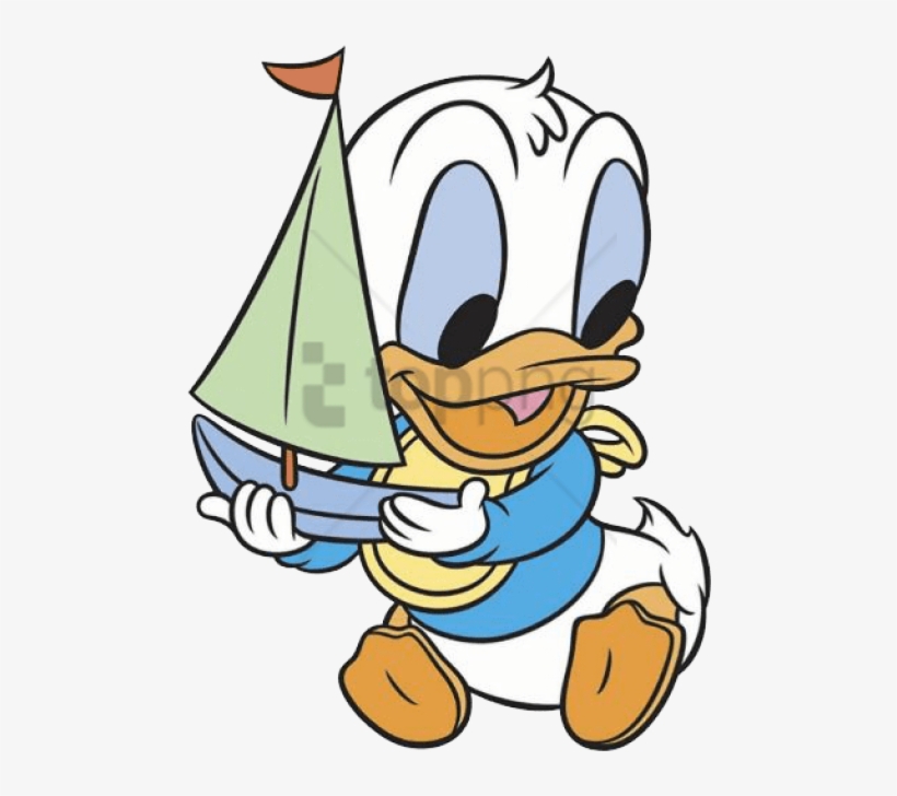 Baby Donald W/boat 3 Donald Disney, Disney Duck, Disney - Baby And Donald Duck Playing, transparent png #4037140