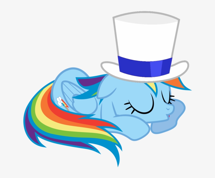 Count Bleck, Edit, Hat, Paper Mario, Safe, Simple Background, - Rainbow Dash Sleeping, transparent png #4037988