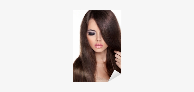 Vinilo Pixerstick Mujer Modelo De Manera Con El Pelo - Brown Hair, transparent png #4038574