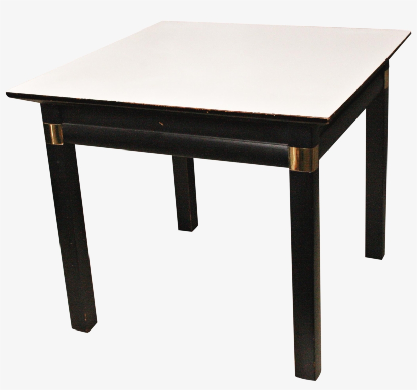 Vintage Hollywood Regency Black White Wood Side Table - End Tables, transparent png #4039378