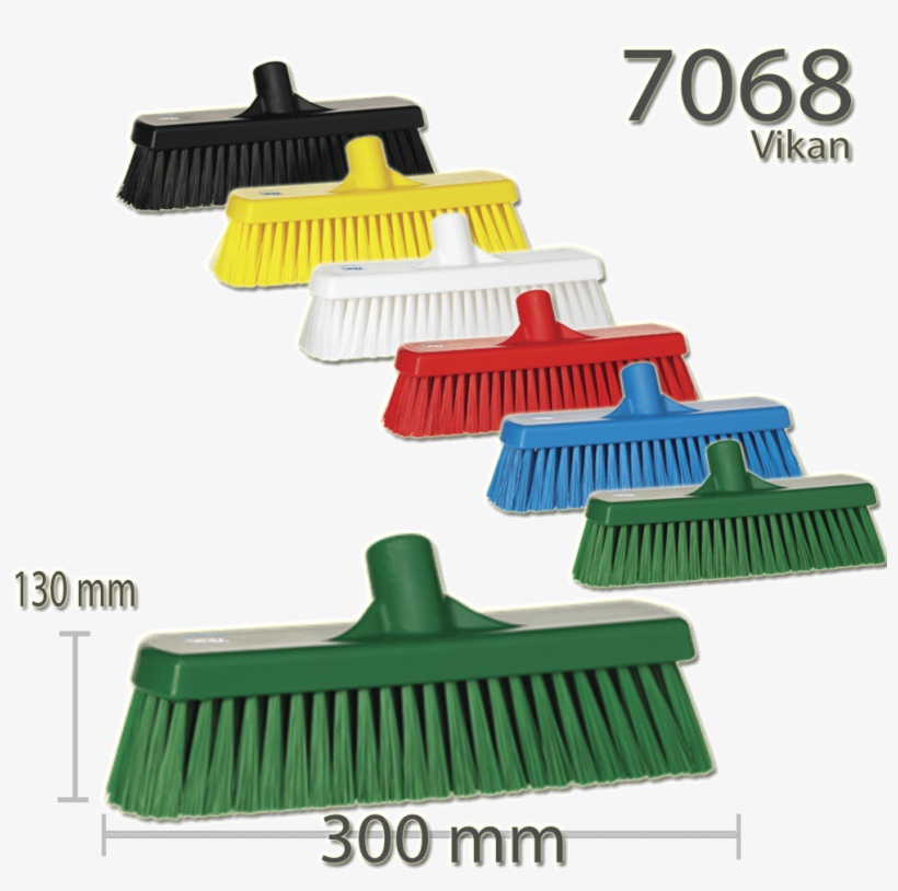 7068 Escoba 300 Mm Medio - Vikan 7060 Deck Scrub - 3x12, Stiff - Black, transparent png #4039569