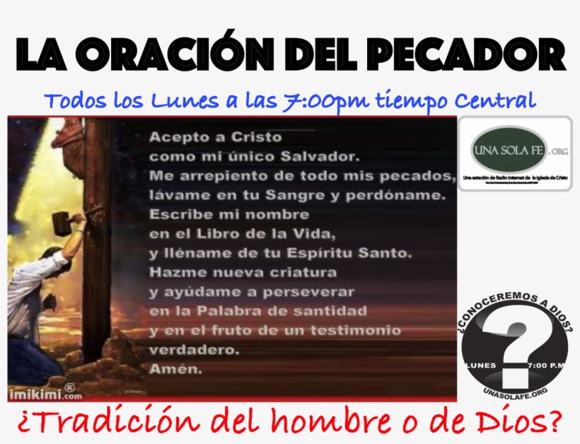 La Oración Del Pecador ¿tradición De Hombre O De Dios - Ron Dicianni - Salvation Open Edition On Canvas, transparent png #4040298
