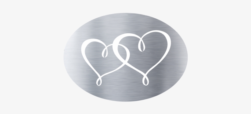 Metallic Twin Hearts Silver - Silver, transparent png #4041059