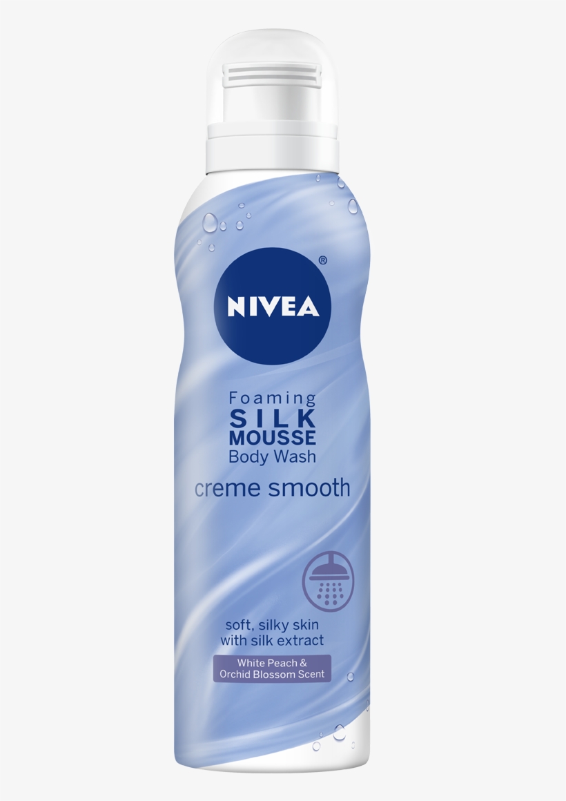 Nivea Foaming Silk Mousse Body Wash Cream Moisture, transparent png #4041297