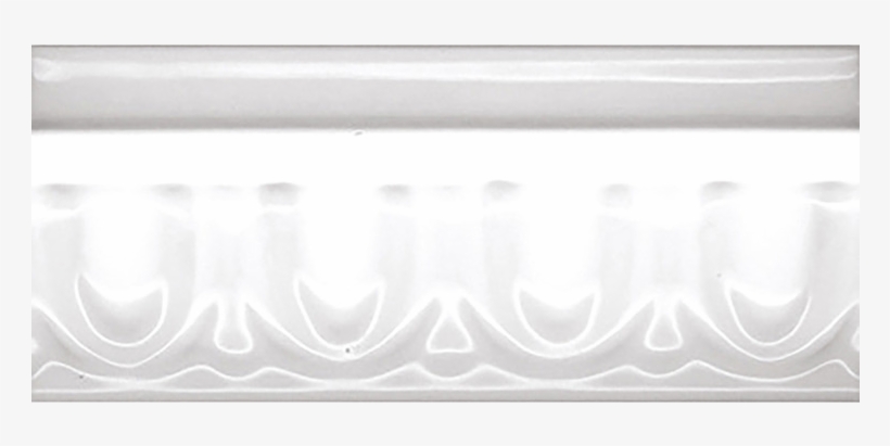 White Ceramic Gloss Wall Border Tile Image - Glossy White Ceramic Border Tile, transparent png #4042042