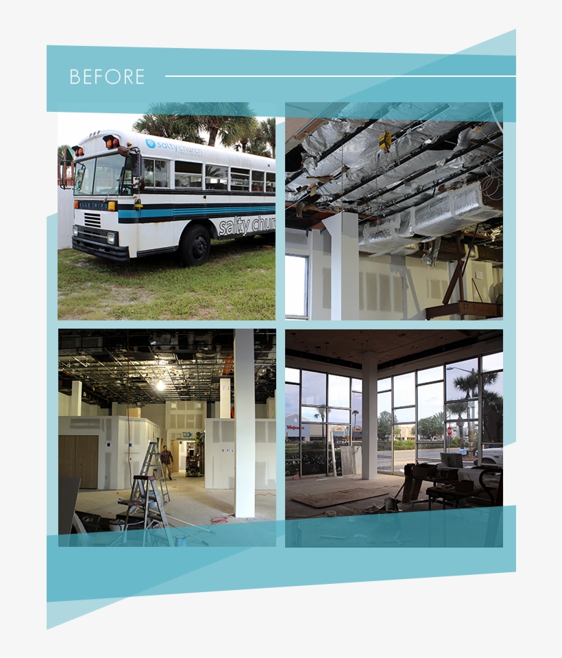 Before The Salty Church Renovation With Full Bus And - Ceiling Fan, transparent png #4042894