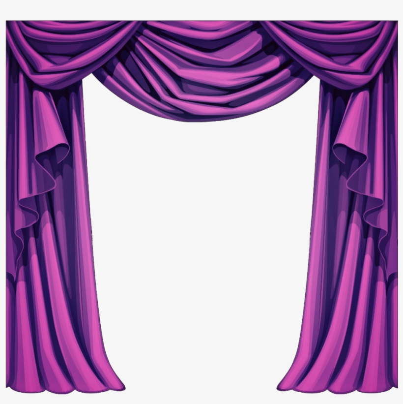Curtain Cortina Curtains Cortinas Fabric Tela Cloth - Curtain Vector Pink, transparent png #4043993