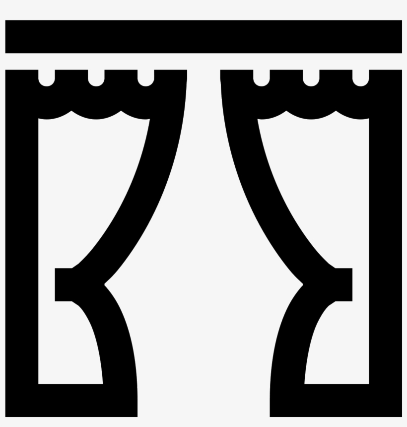 The Icon Shows A Set Of Two Tall Curtains That Are - Portable Network Graphics, transparent png #4044026
