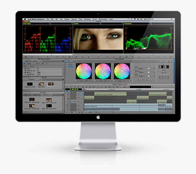 Apple Thunderbolt Monitor With A Film Editing Program - Avid Media Composer 8 Education (download), transparent png #4044370