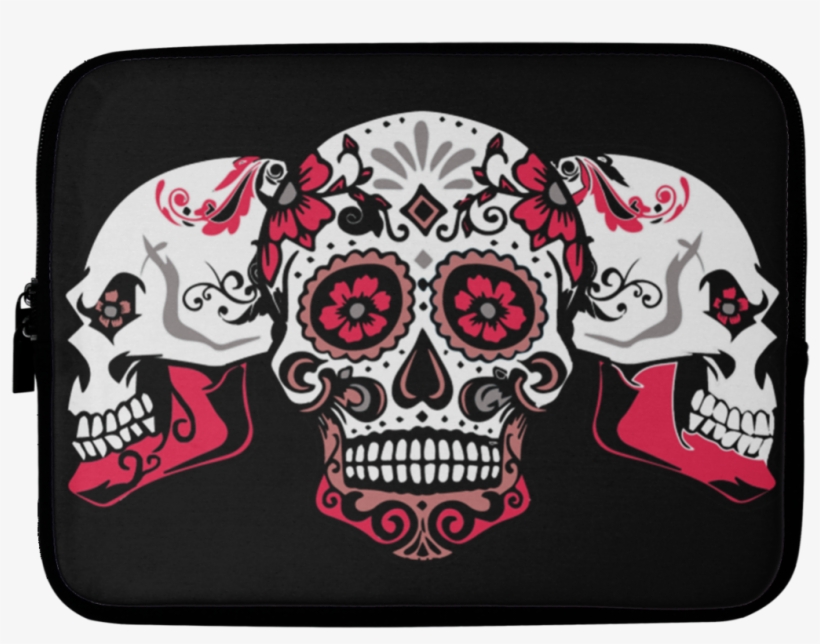 Skull Design Laptop Sleeves - Sugar Skull Mousepad, transparent png #4044501