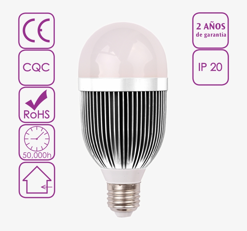 Bombilla Led De Rosca E27 9w Blanco Frío 6000k - Alt Attribute, transparent png #4044537