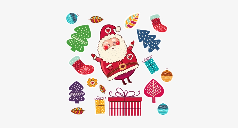 Sticker Adhesivo Regalos Navidad - New Cartoon Father Christmas Pattern Decorative Pillow, transparent png #4044675