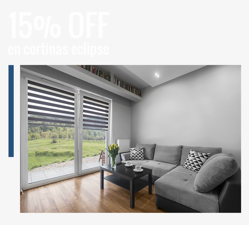 10% De Descuento En Cortinas Eclipse - Grey Walls Grey Blinds, transparent png #4044746