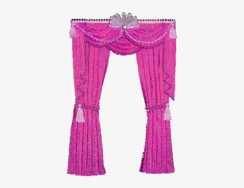 Photo Brightpinksilkcurtain - Green Curtains, transparent png #4044975