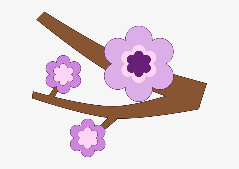Purple Flower Hi - Dibujo Ramitas De Arboles, transparent png #4045109