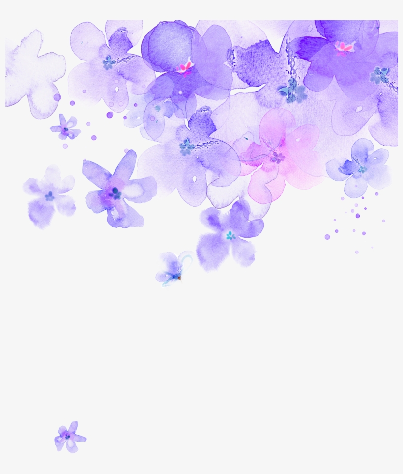 Report Abuse - Purple Water Color Flowers Png, transparent png #4045290