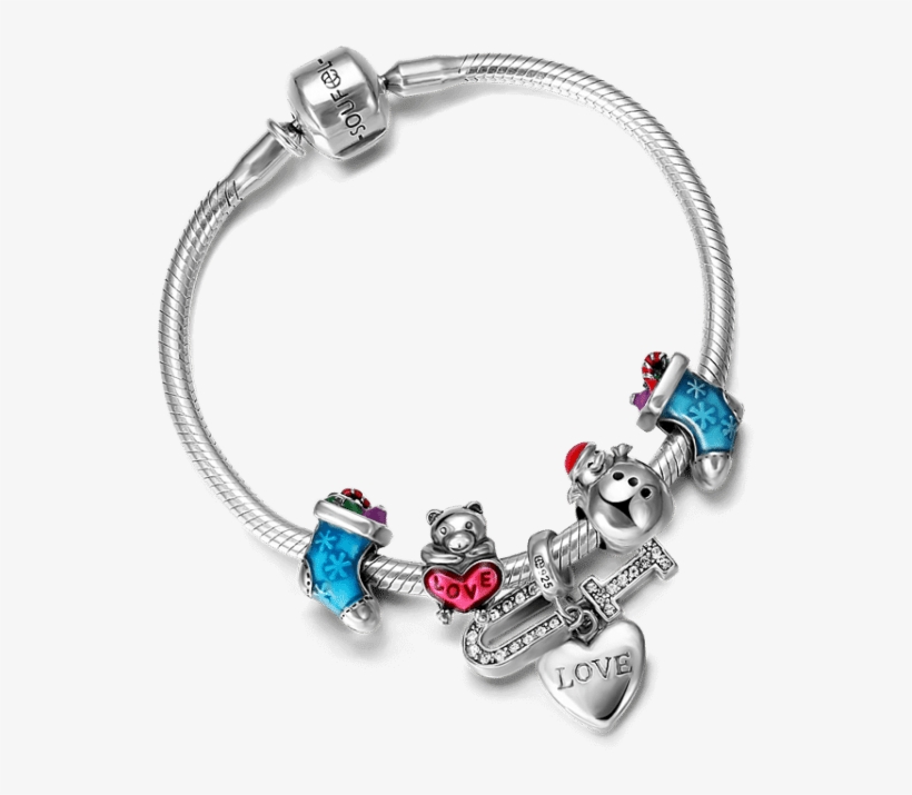 Pulsera Completa Plata Con Abalorios De Regalos De - Bracelet, transparent png #4045315
