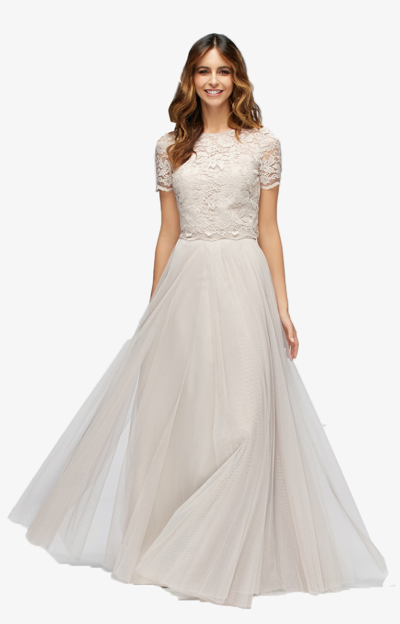 Fleur Top Style 80200 Aria Lace T-shirt - Lace T Shirt Wedding Dress, transparent png #4045438