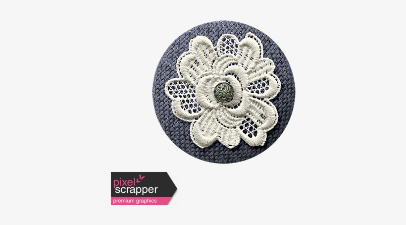 Fabric Flower Button - Needlework, transparent png #4045464
