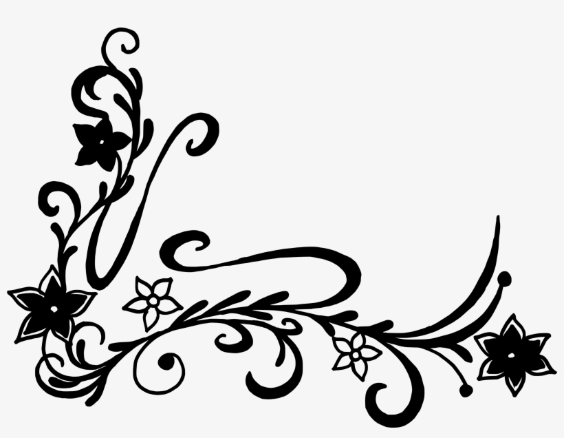 Floral Corner Vector Png - Portable Network Graphics, transparent png #4045542