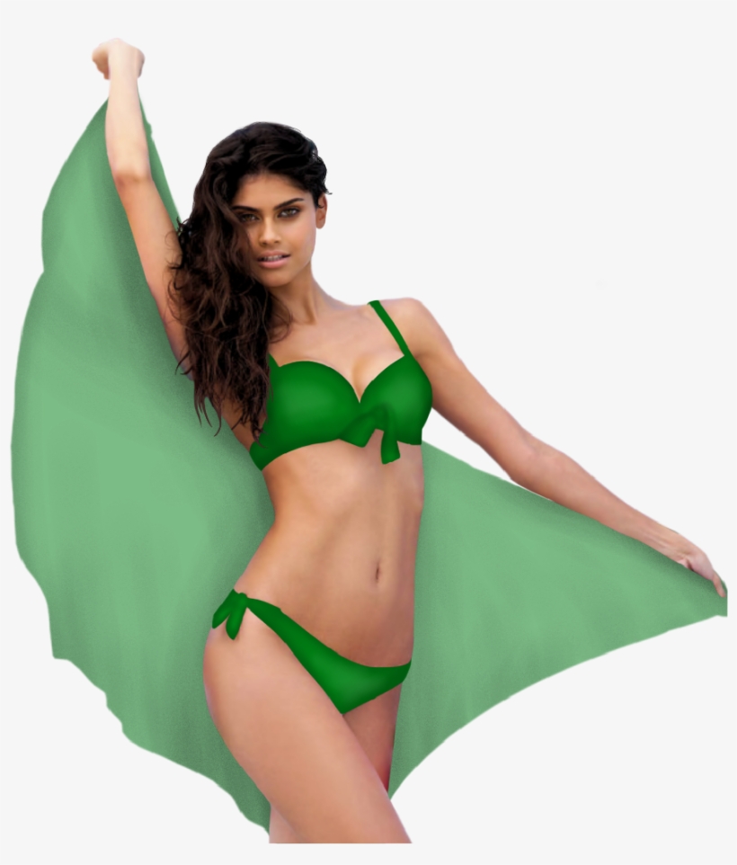 Girl Prettygirl Swimsuit Bikini Stickergirl Green Trans - Antigel By Charmel Half Cup, Str 70g Igjen, transparent png #4046314