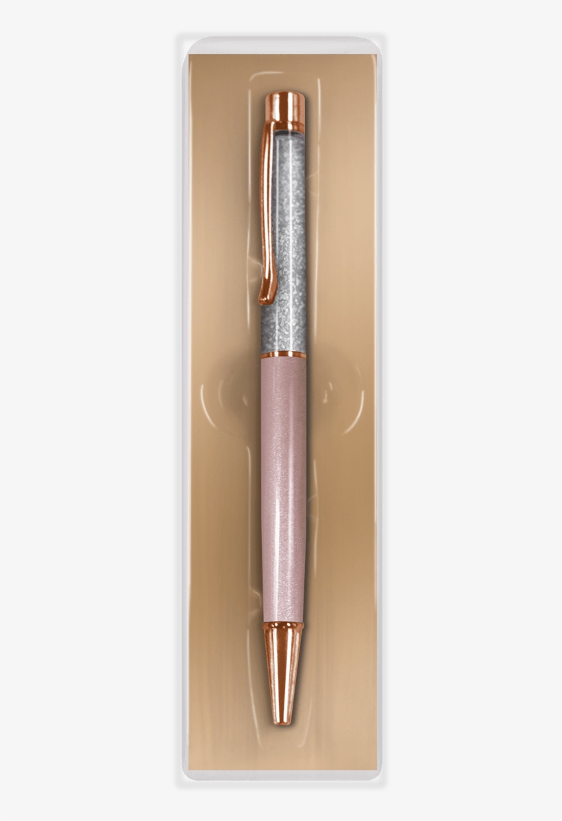 Rose Gold & Silver Glitter Pen - Silver, transparent png #4048021