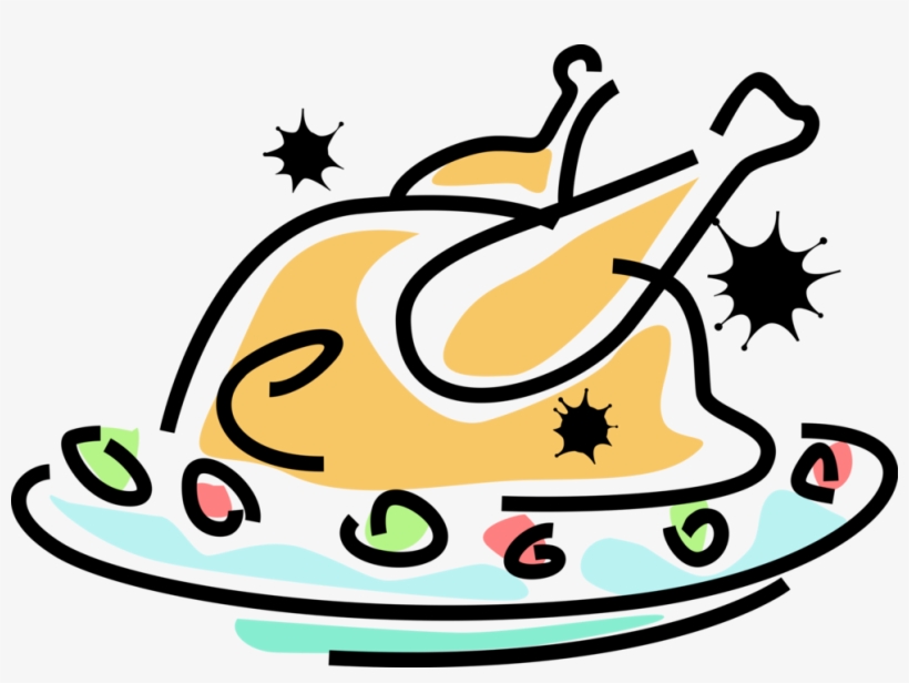 Vector Illustration Of Roast Turkey Traditional Christmas, transparent png #4048513