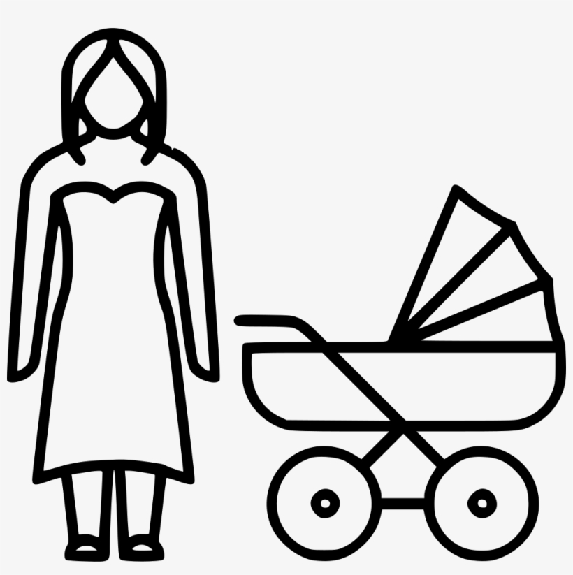 Mom Baby Comments - Stroller Drawing, transparent png #4048885