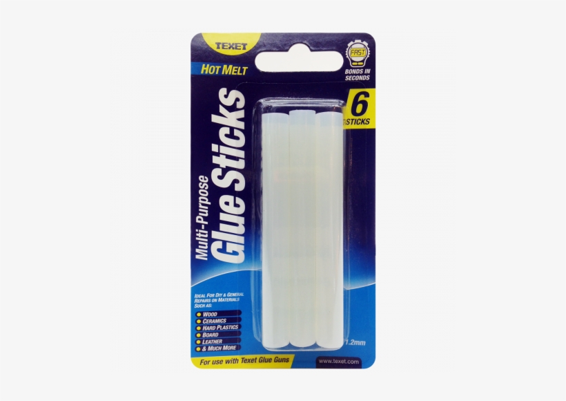 Texet Hot Melt Glue Sticks 6pk - Blade, transparent png #4049277