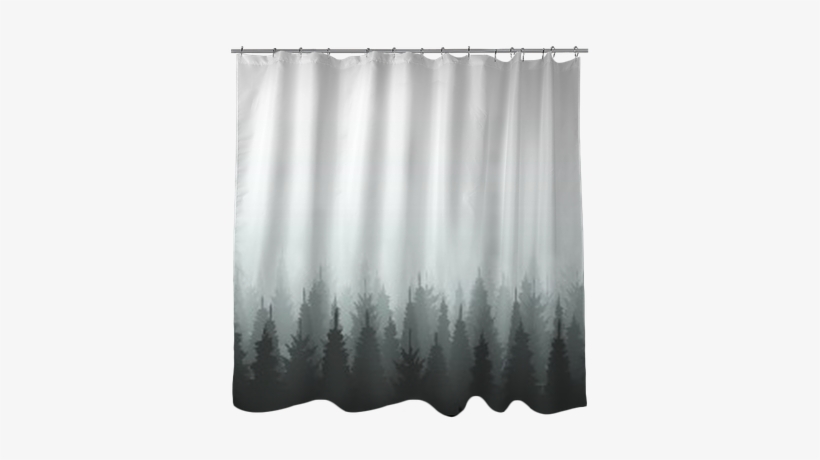 Coniferous Forest Silhouette Template - Window Covering, transparent png #4049908