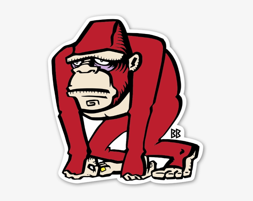 Red Gorilla Sticker - Gorillas Stickers, transparent png #4050148