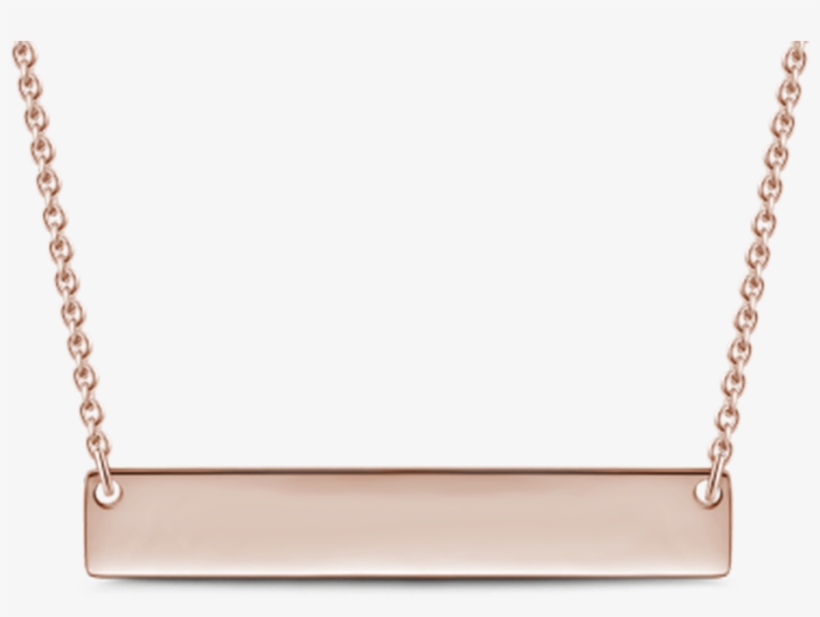 Bar Necklaces - Script Personalized Engravable Bar Necklace Rose Gold, transparent png #4050318